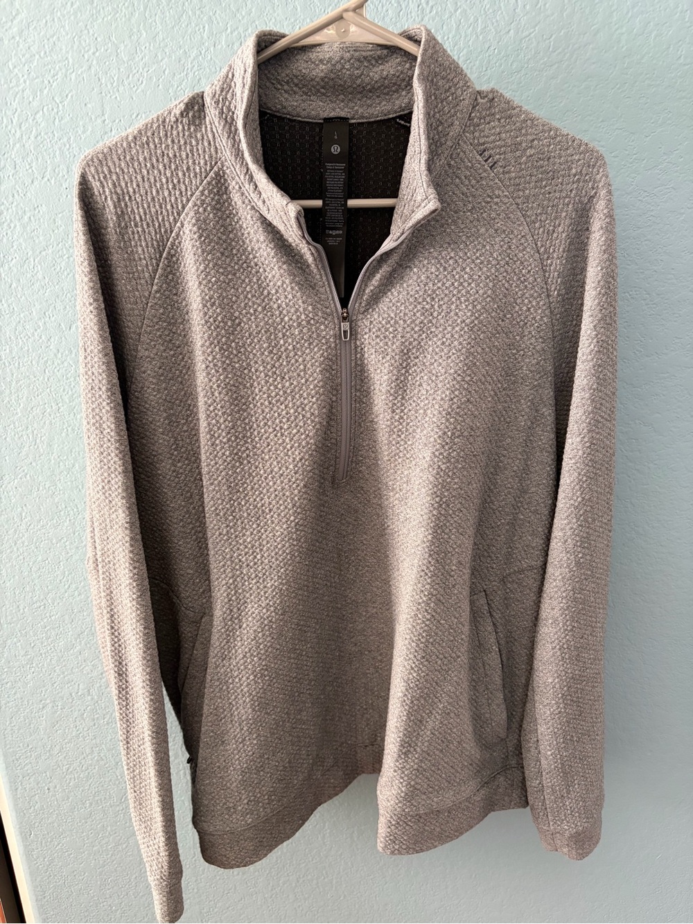 lululemon athletica Men's Textured half-Zip Pullover - Light Gray